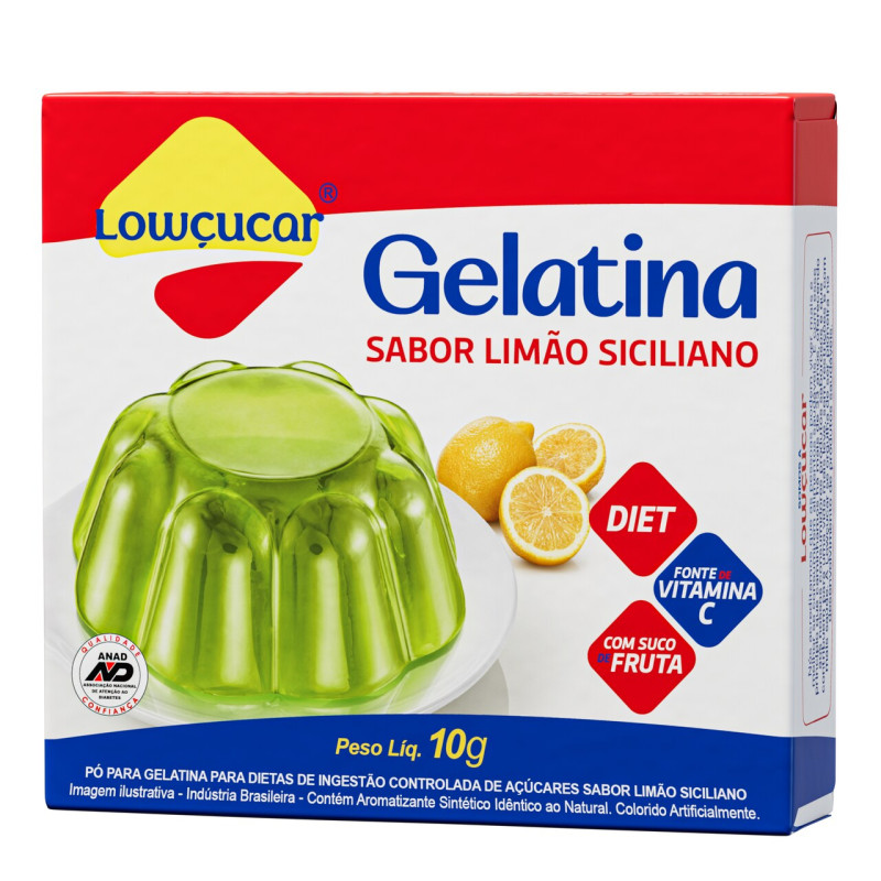Gelatina de Limão Siciliano Zero 10g Lowçucar