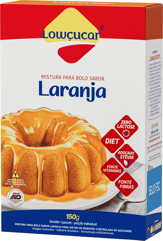 Mistura para Bolo Laranja Diet Zero Lactose Linea Sucralose Caixa