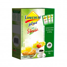 Adoçante Lowçucar Plus com Stevia Cartucho 50 x 0,6G