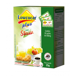 Adoçante Lowçucar Plus com Stevia Cartucho 50 x 0,5G