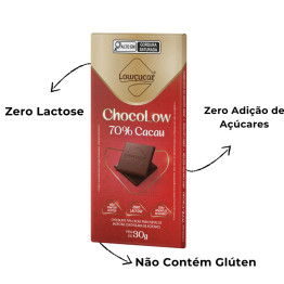 Chocolate 70% Cacau Zero Açucar e Zero Lactose 30g - Chocolow