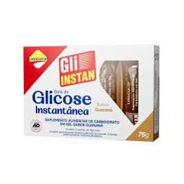 Gli-Instan Lowçucar Sabor GUARANÁ Glicose Instantânea display com 12 cartuchos de 5 unid de 15g