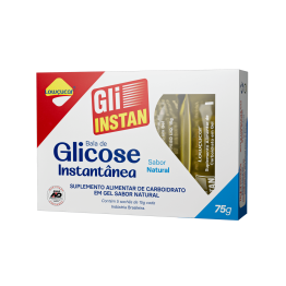 Gli-Instan Lowçucar Sabor NATURAL Glicose Instantânea display com 12 cartuchos de 5 unid de 15g