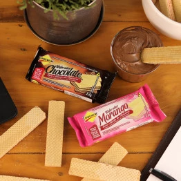 Mini Wafer Lowçucar Zero Açucares Sabor Morango 22g
