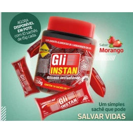 Gli-Instan Lowçucar Pote Sabor Morango com 10 unid. saches de 15G
