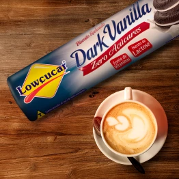 Biscoito Recheado Lowçucar Zero Açucares Sabor Dark Vanilla Baunilha 120g