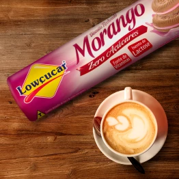 Biscoito Recheado Lowçucar Zero Açucares Sabor Morango 120g