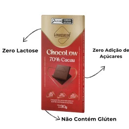 Chocolate 70% Cacau Zero Açucar e Zero Lactose 30g - Chocolow