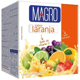 Refresco Magro Sabor Laranja Zero Açúcares Display com 15 Unidades de 8g