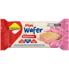 Mini Wafer Lowçucar Zero Açucares Sabor Morango 22g
