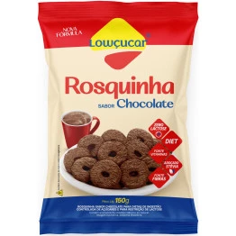 Rosquinha sabor Chocolate zero adição de açúcares Lowçucar 150g