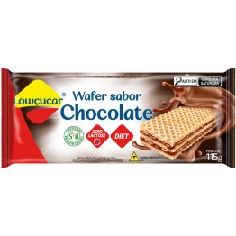 Wafer Lowçucar Zero Açucares Sabor Chocolate 115g