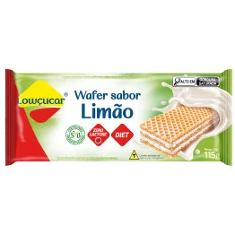 Wafer Lowçucar Zero Açucares Sabor Limão 115g