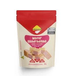Wafer Quadradinho Lowçucar Zero Lactose Morango 60g