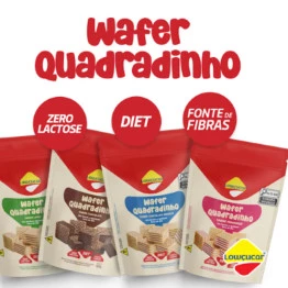Wafer Quadradinho Lowçucar Zero Lactose Chocolate 60g